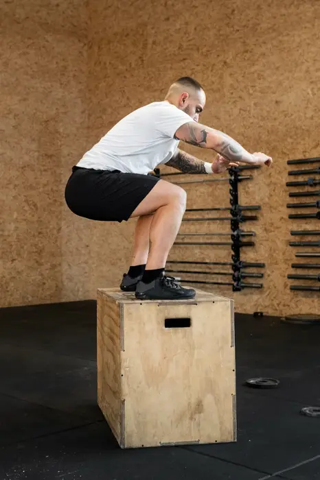 Box Jump Push-UpsSteps, chest HIIT workouts